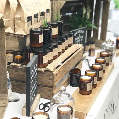 Old Man And Magpie Candle Co Candle Display Retail Candle Booth