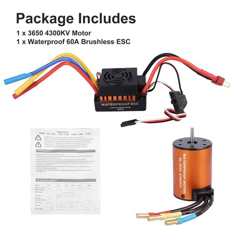 Brushless Motor Waterproof Kv Upgrade W A Esc Combo For