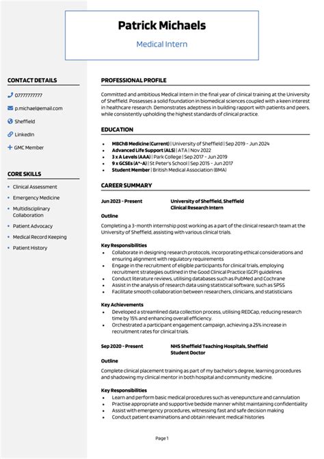 2 Medical Student CV Examples Writing Guide Get Noticed