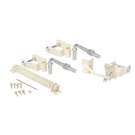 US Door & Fence Navajo White Steel Deluxe Fence Gate Hardware Kit ...