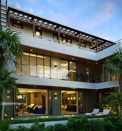 Desain Tampak Belakang Rumah Modern 3 Lantai Bapak EY Di Makassar 28919