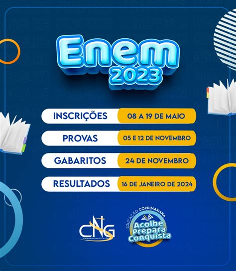 Cronograma ENEM 2023 Colégio Nossa Senhora das Graças