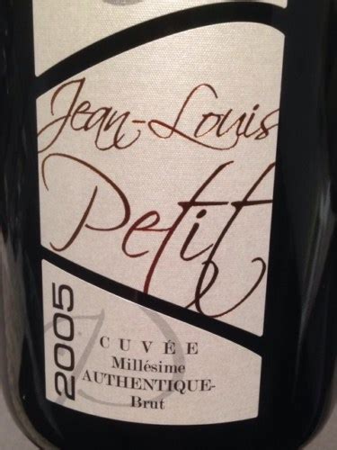 Jean Louis Petit Cuv E Authentique Mill Sime Brut Champagne Vivino Us