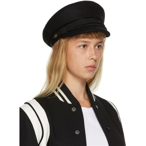 Saint Laurent Black Felt Sailor Cap Saint Laurent