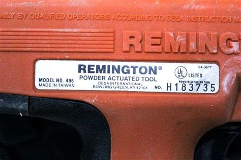 Remington Powder Actuated Tool Model No 496 With Case Bunting Online