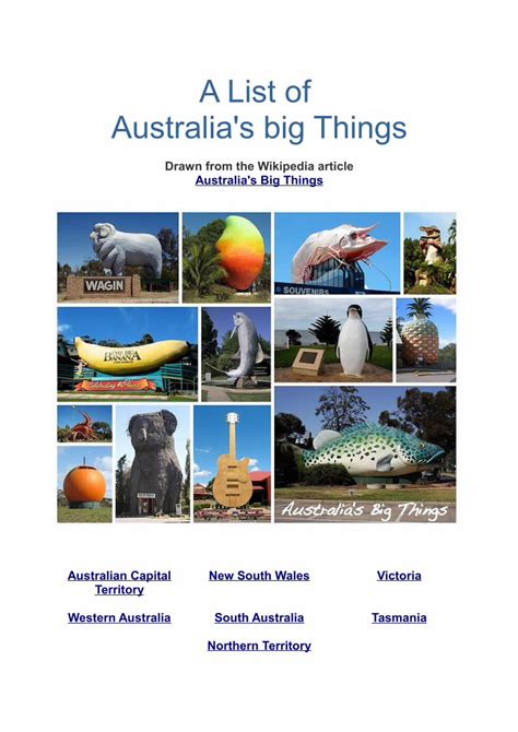 Pdf A List Of Australias Big Things Tasmaniantravelguide · A List