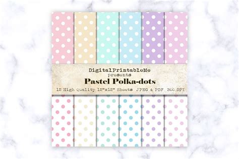 Pastel Polka Dot Digital Paper Dot Pattern Scrapbook Pack Etsy