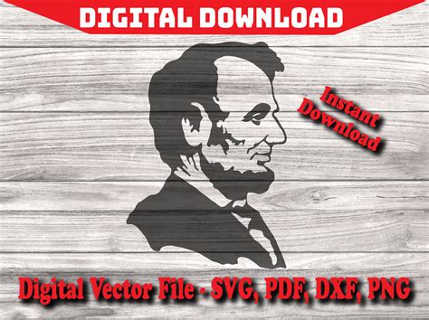 President Abraham Lincoln Profile Design Svg File Svg For Etsy