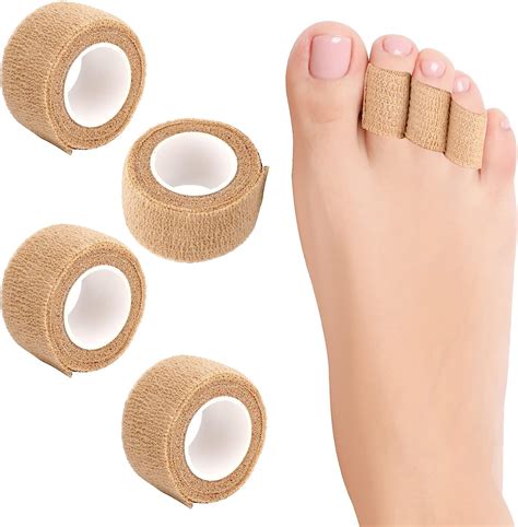 4pcs Broken Toe Wraps Disposable Toe Cushioned Bandages Toe Separator Splints