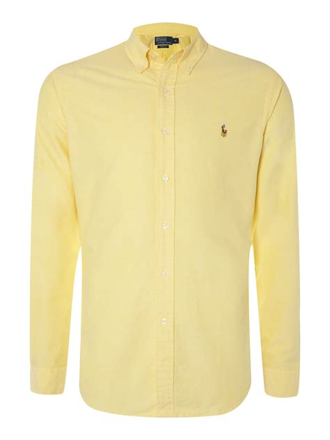 Polo Ralph Lauren Classic Long Sleeve Shirt In Yellow For Men Lyst