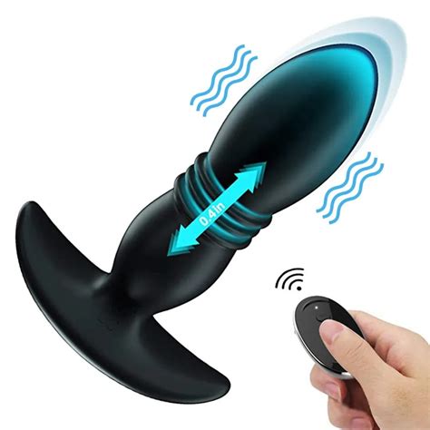 Anal Vibrator For Men Woman Gay Wireless Remote Control Telescopic Rotate Vibrators Dildo