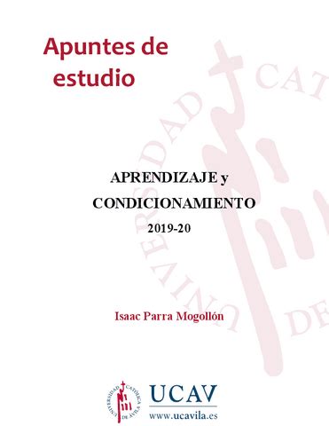 Apuntes De Psicologia Del Aprendizaje Y Condicionamiento Pdf