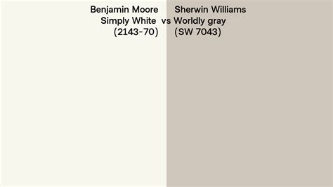 Benjamin Moore Simply White 2143 70 Vs Sherwin Williams Worldly Gray