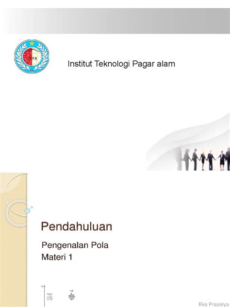 Pertemuan 1, 2. Pengenalan Pola | PDF