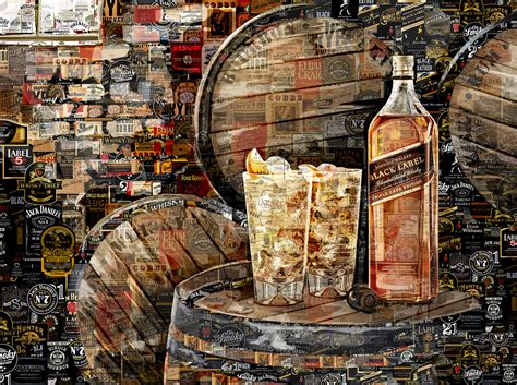 Whiskey Johnnie Walker Black Label Art C Digital Arts By Alex Loskutov