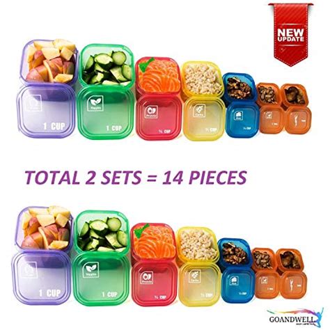 Portion Control Container And Food Plan Double Set Pieces Day