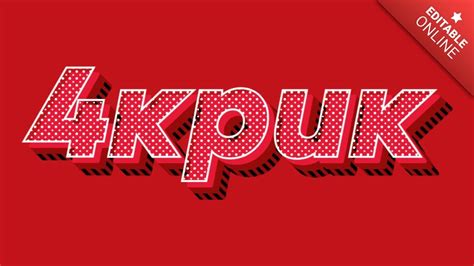 4крик Pop Art Red 3d Text Effect Generator