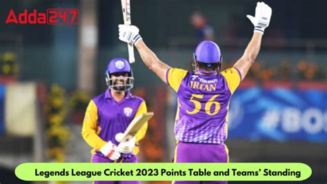 Legends League Cricket Points Table And Teams Standing