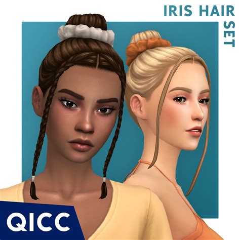 Iris Hair Set Quirky Introvert CC Sims Hair Sims 4 Teen Sims 4