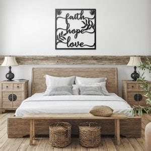 Faith Hope Love Wall Art, Metal Wall Art, Christian Wall Art, Scripture ...