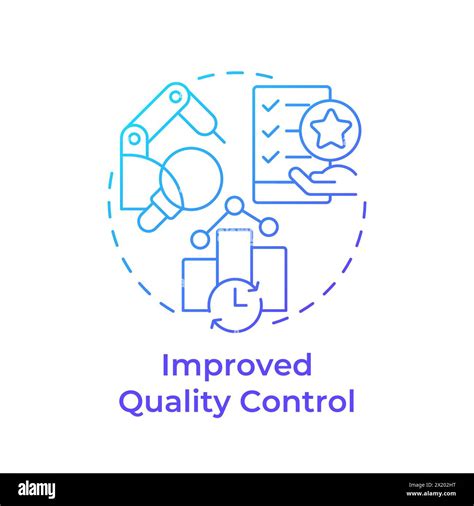 Improved Quality Control Blue Gradient Concept Icon Stock Vector Image