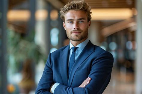 Premium Photo Portrait Of A Confident Young Caucasian Businessman