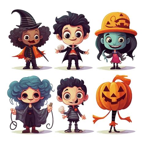 Conjunto De Colecci N De Personajes De Calabaza De Halloween Vectorial