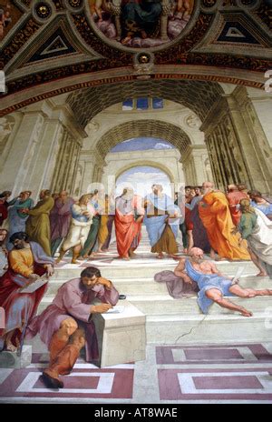 Fresco of The School of Athens by Raphael in Room of the Signature ...