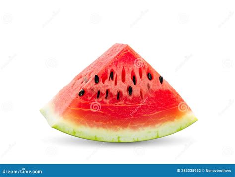 Slice of Watermelon Isolated on White Stock Photo - Image of delicious ...