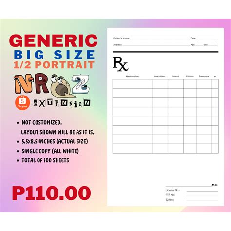 Prescription Pad Tabulated Medical Certificate Dental Certificate