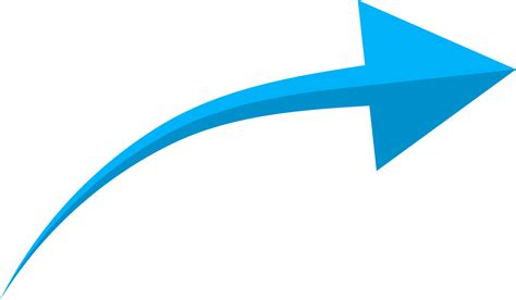 Hand Drawn Blue Curved Arrow Shape In Doodle Style Png