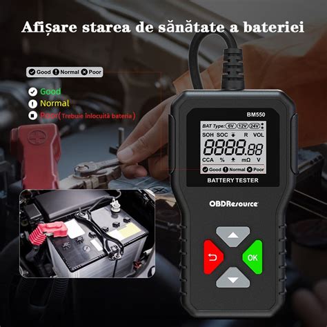 Tester De Baterie Auto V V V Obdresource Cca Ah Ah