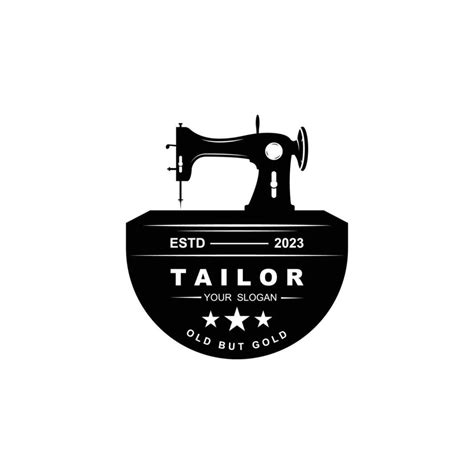 Tailor Vector Logo Design Sewing Old Machine Icon Vector Art