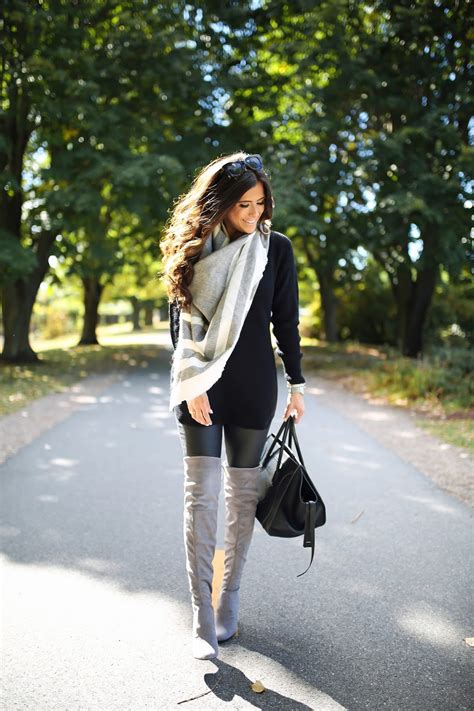 Over The Knee Boots W Faux Leather Leggings The Sweetest Thing