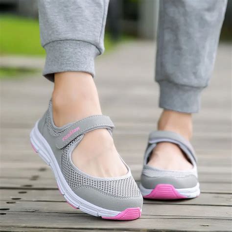 Mwy Women Breathable Casual Shoes New Womens Soft Soles Flat Shoes Fashion Air Mesh Summer