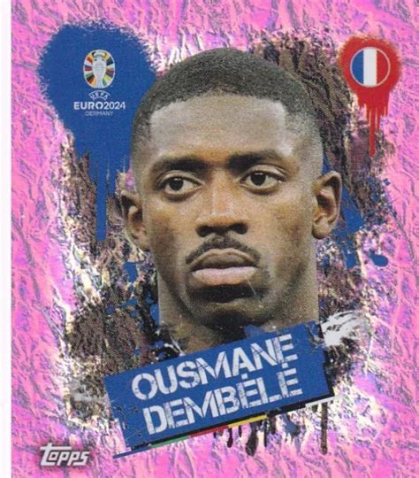 TOPPS UEFA STICKER Swiss Fra 3 Ousmane Dembele Artist Rose Parallel EUR