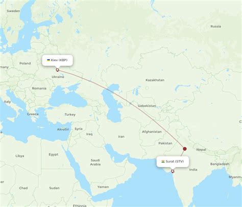 Flights From Surat Gujarat To Kiev Kyiv STV To KBP Flight Routes