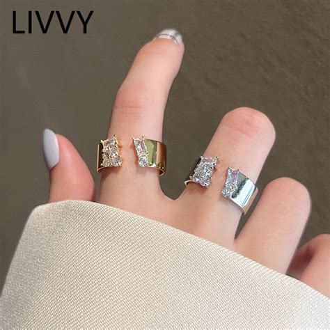 Adjustable Ring Silver Jewelry Trendy Fashion Ring Adjustable