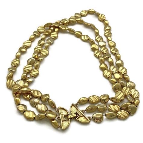 Vintage 60s70monet Statement Necklace In Gold By Monet Shop Thrilling