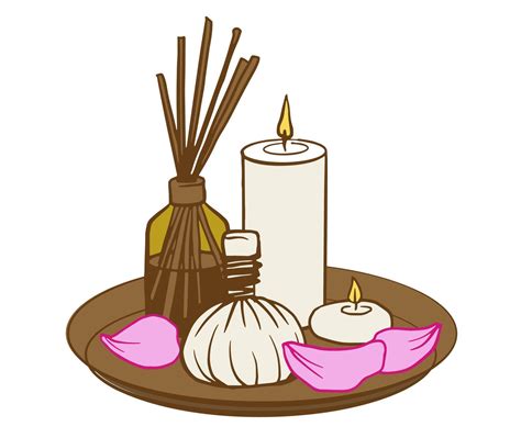 concept of thai massage, meditation center with aroma oil, herbal