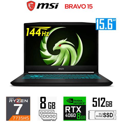 Msi Bravo 15 C7vf Ryzen 7 7735hs 8gb Rtx4060 8gb Ram 512gb Ssd 15