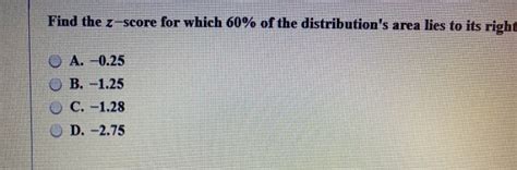 Solved Find The Z Score For Which Of The Distribution S Chegg