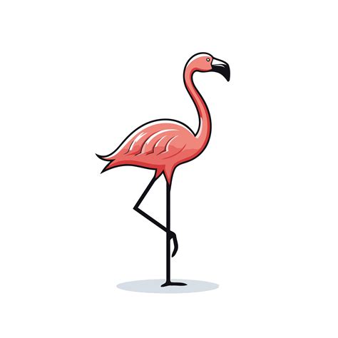 Flamingo standing on one leg, cartoon illustration 50158549 Vector Art