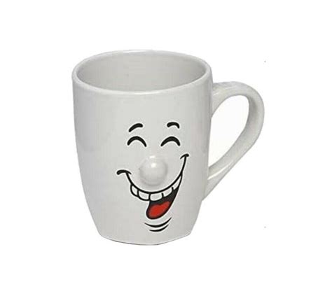 4 X Funny Face Mugs Set Novelty 3d Office Cups Emoji Tea Coffee Kitchen