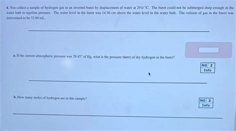 Solved You Collect A Sample Of Hydrogen Gas In An Chegg