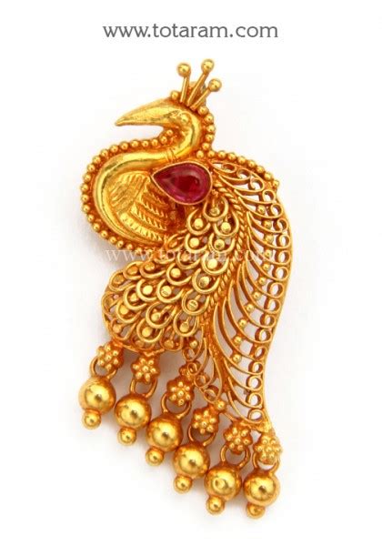 22k Gold Peacock Pendant Temple Jewellery 235 Gp3313 In 4 700 Grams