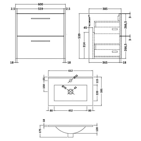 Hudson Reed Juno Vanity Unit 600mm Jnu2624b Metallic Slate