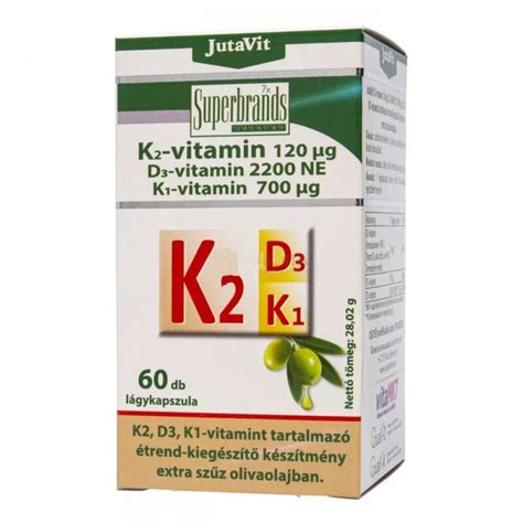 Jutavit K2 D3 K1 vitamin tabletta 60db EgészségPatika webáruház