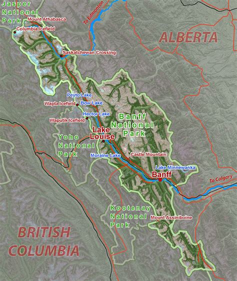 Banff National Park Map Canadas Oldest