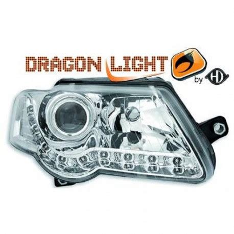 Set De Deux Phares Avant Design Led Fond Chrome Pour Toutes Vw